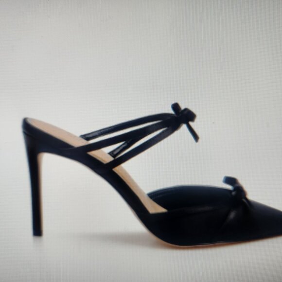 Jewel Badgley Mischka " Klarise" Black Satin Heels. NIB. Size 6 - Picture 2 of 13